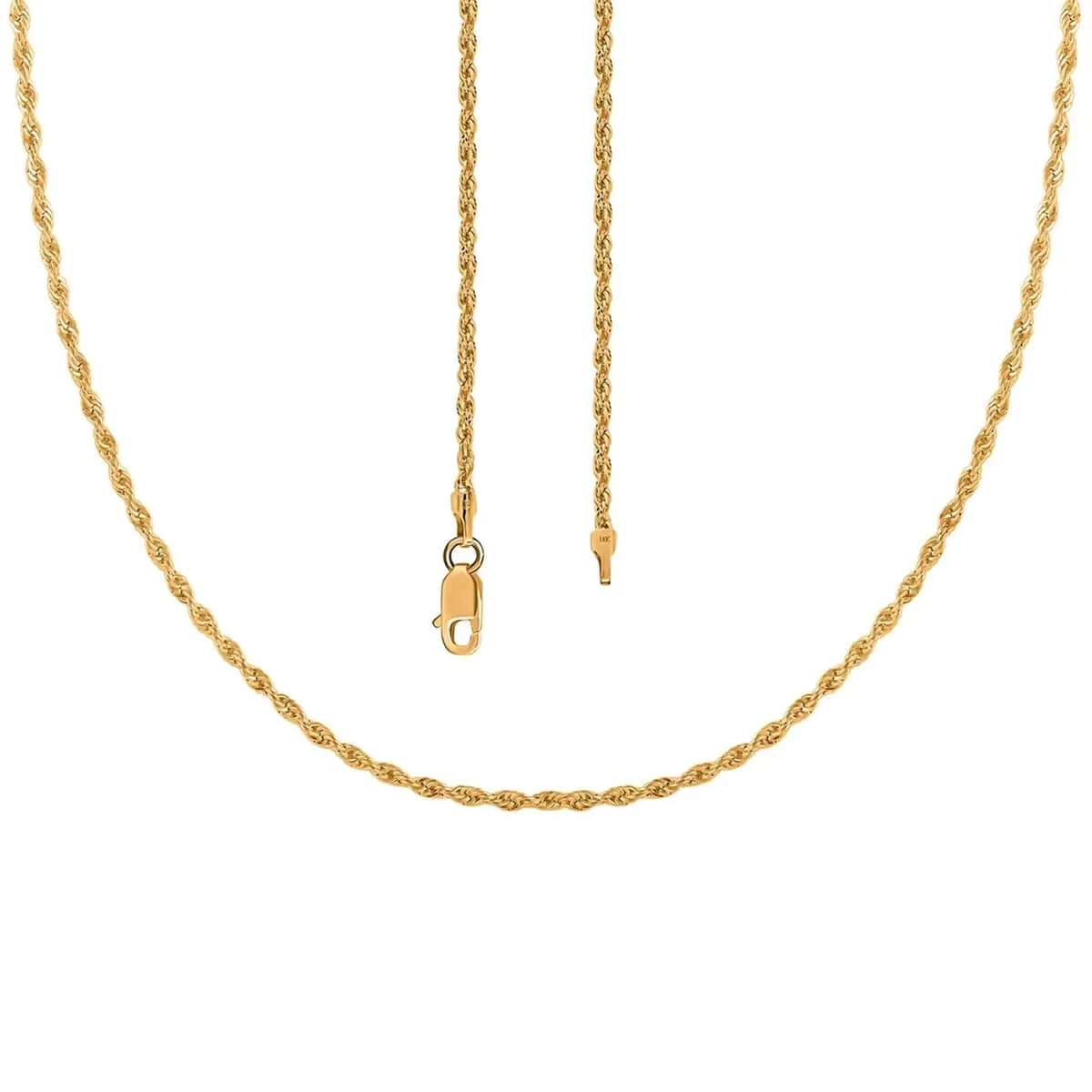 18K Yellow Gold 1.5mm Rope Necklace 18 Inches 1.7 Grams 7 18K Yellow Gold 1.5mm Rope Necklace 18 Inches 1.7 Grams - Image 5