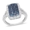 One Time Only Blue Diamond (IR), Diamond Ring In Platinum Over Sterling Silver 1.00 Ctw 1 One Time Only Blue Diamond (IR), Diamond Ring In Platinum Over Sterling Silver 1.00 Ctw -Jewelry store 7379987