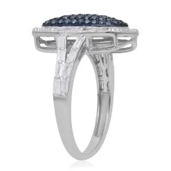One Time Only Blue Diamond (IR), Diamond Ring In Platinum Over Sterling Silver 1.00 Ctw -Jewelry store 7379987 3