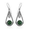 BALI LEGACY Green Jade Earrings In Sterling Silver 4.50 Ctw -Jewelry store 7380443