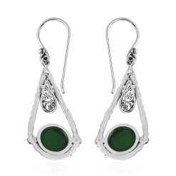 BALI LEGACY Green Jade Earrings In Sterling Silver 4.50 Ctw -Jewelry store 7380443 3