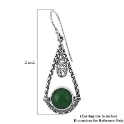 BALI LEGACY Green Jade Earrings In Sterling Silver 4.50 Ctw -Jewelry store 7380443 4