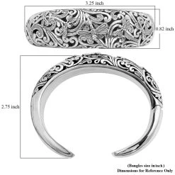 Bali Legacy White Zircon Dragonfly Bangle Bracelet In Sterling Silver (7.50 In) 0.40 Ctw -Jewelry store 7380583 5