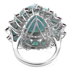 Larimar Floral Ring, Multi Gemstone Cocktail Ring, Sterling Silver Ring, Larimar Cluster Ring 12 Larimar Floral Ring, Multi Gemstone Cocktail Ring, Sterling Silver Ring, Larimar Cluster Ring -Jewelry store 7380630 4