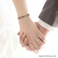 Magnetic By Design 3D Chain Pattern Cuff Bracelet In Silvetone, Rosetone And Goldtone (7.50 In) -Jewelry store 7381338 2