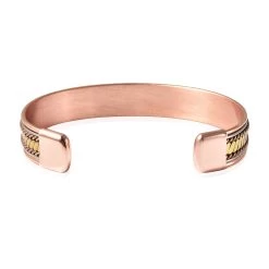 Magnetic By Design 3D Chain Pattern Cuff Bracelet In Silvetone, Rosetone And Goldtone (7.50 In) -Jewelry store 7381338 5