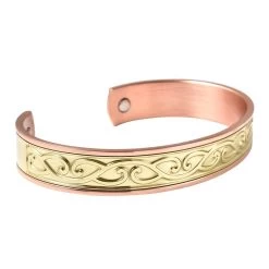 Magnetic By Design Swirl Pattern Cuff Bracelet | Durable Cuff Bracelet | Dual Tone Cuff Bracelet |Cuff Bracelet In Rosetone And Goldtone (7.50 In) -Jewelry store 7381382 4