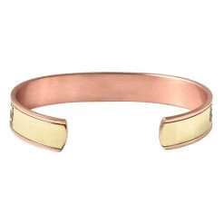 Magnetic By Design Swirl Pattern Cuff Bracelet | Durable Cuff Bracelet | Dual Tone Cuff Bracelet |Cuff Bracelet In Rosetone And Goldtone (7.50 In) -Jewelry store 7381382 5