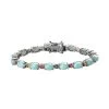 Larimar And Multi-Tourmaline Bracelet In Platinum Over Sterling Silver (8.00 In) 10.70 Grams 18.65 Ctw -Jewelry store 7381818