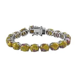 Tasmanian Stichtite Tennis Bracelet In Platinum Over Sterling Silver (7.25 In) 40.20 Ctw