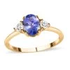 LUXORO 10K Yellow Gold AAA Tanzanite, Moissanite Trilogy Ring 1.15 Ctw 2 LUXORO 10K Yellow Gold AAA Tanzanite, Moissanite Trilogy Ring 1.15 Ctw -Jewelry store 7382224