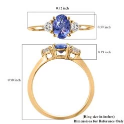LUXORO 10K Yellow Gold AAA Tanzanite, Moissanite Trilogy Ring 1.15 Ctw -Jewelry store 7382224 6