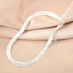 Italian Sterling Silver Herringbone Bracelet (7.00 In) (4.10 G) -Jewelry store 7382389 1