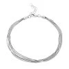 Italian Rhodium Over Sterling Silver 5 Lines Star Dust Snake Bracelet (7.00 In) 4.70 Grams -Jewelry store 7382402