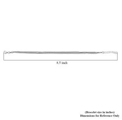 Italian Rhodium Over Sterling Silver 5 Lines Star Dust Snake Bracelet (7.00 In) 4.70 Grams -Jewelry store 7382402 4