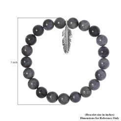 Artisan Crafted Malagasy Labradorite Beaded Feather Charm Bracelet In Sterling Silver (7.25 In) 163.40 Ctw -Jewelry store 7383904 4