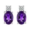 Amethyst And White Topaz Stud Earrings In Sterling Silver And Stainless Steel 1.60 Ctw 1 Amethyst And White Topaz Stud Earrings In Sterling Silver And Stainless Steel 1.60 Ctw -Jewelry store 7384152
