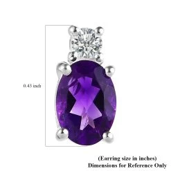 Amethyst And White Topaz Stud Earrings In Sterling Silver And Stainless Steel 1.60 Ctw -Jewelry store 7384152 4