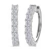 Moissanite Hoop Earrings In Platinum Over Sterling Silver 5.50 Ctw -Jewelry store 7384316