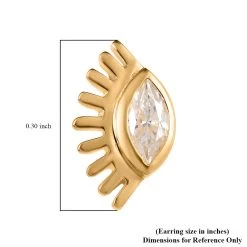 Moissanite Evil Eye Protector Earrings In Vermeil YG Over Sterling Silver 0.65 Ctw -Jewelry store 7384865 4