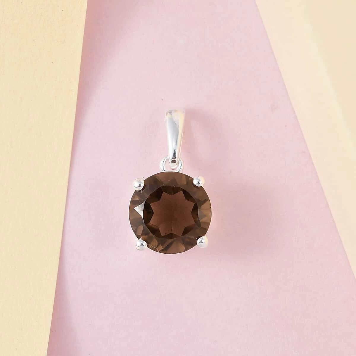 Brazilian Smoky Quartz Solitaire Pendant In Sterling Silver 2.65 Ctw 4 Brazilian Smoky Quartz Solitaire Pendant In Sterling Silver 2.65 Ctw - Image 2