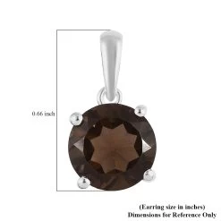 Brazilian Smoky Quartz Solitaire Pendant In Sterling Silver 2.65 Ctw 13 Brazilian Smoky Quartz Solitaire Pendant In Sterling Silver 2.65 Ctw -Jewelry store 7386109 5