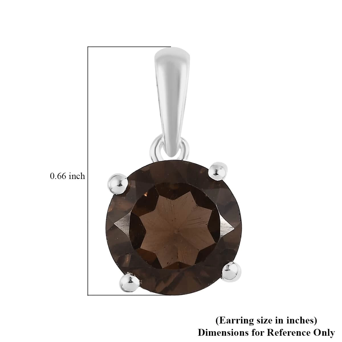 Brazilian Smoky Quartz Solitaire Pendant In Sterling Silver 2.65 Ctw 8 Brazilian Smoky Quartz Solitaire Pendant In Sterling Silver 2.65 Ctw - Image 6