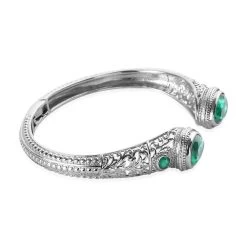 Emeraldine Quartz (Triplet) Cuff Bracelet In Stainless Steel (7.25 In) 12.50 Ctw -Jewelry store 7386229 3