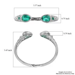 Emeraldine Quartz (Triplet) Cuff Bracelet In Stainless Steel (7.25 In) 12.50 Ctw -Jewelry store 7386229 5