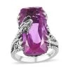Artisan Crafted African Lilac Quartz (Triplet) Solitaire Dragon Ring In Sterling Silver 14.25 Ctw -Jewelry store 7386458