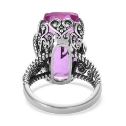 Artisan Crafted African Lilac Quartz (Triplet) Solitaire Dragon Ring In Sterling Silver 14.25 Ctw -Jewelry store 7386458 4