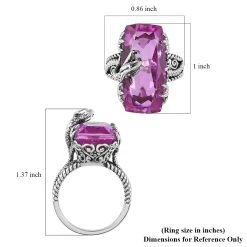 Artisan Crafted African Lilac Quartz (Triplet) Solitaire Dragon Ring In Sterling Silver 14.25 Ctw -Jewelry store 7386458 5