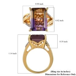 AAA Anahi Ametrine And Diamond Split Shank Ring In Vermeil Yellow Gold Over Sterling Silver 11.90 Ctw -Jewelry store 7386540 5