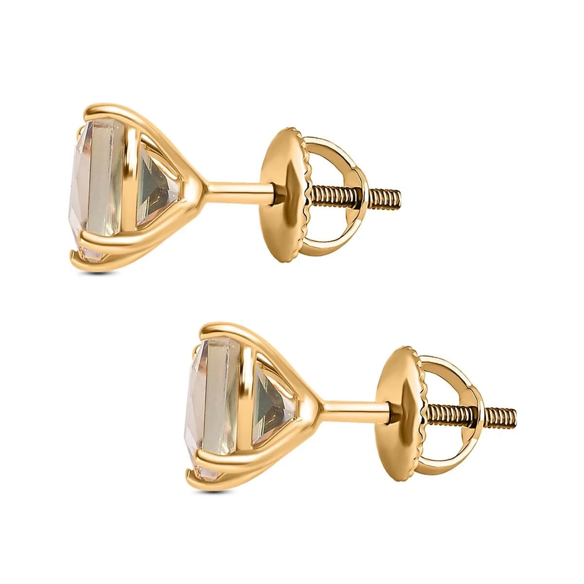 Iliana 18K Yellow Gold AAA Turkizite Solitaire Stud Earrings 2.50 Ctw 6 Iliana 18K Yellow Gold AAA Turkizite Solitaire Stud Earrings 2.50 Ctw - Image 4