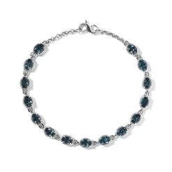 London Blue Topaz Necklace 18 Inches Interchangeable Into Bracelet In Platinum Over Sterling Silver 8.35 Ctw -Jewelry store 7386955 6
