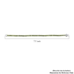 Asscher Cut Arizona Peridot Tennis Bracelet In Platinum Over Sterling Silver (7.25 In) 13.85 Ctw -Jewelry store 7387089 4