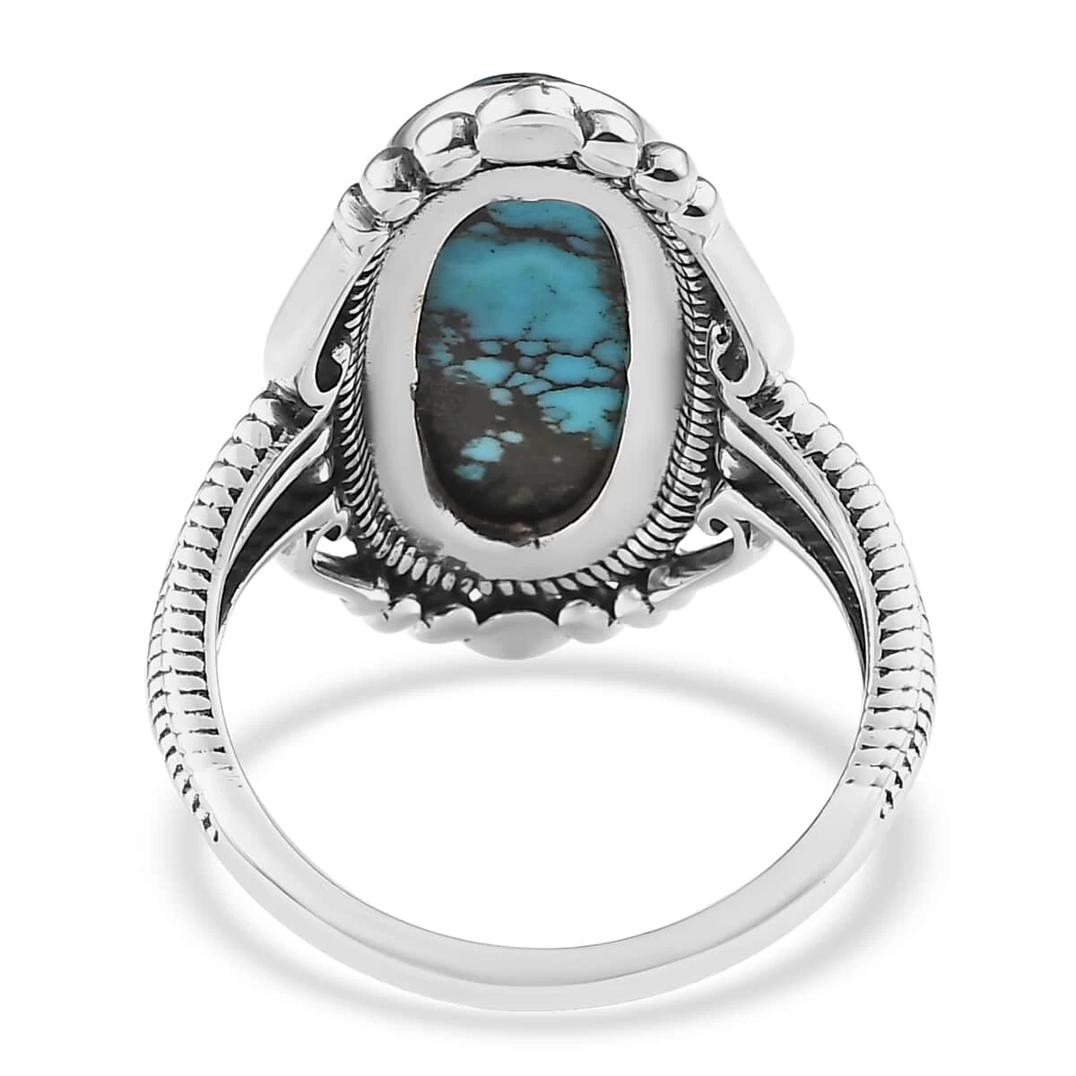 Artisan Crafted Blue Moon Turquoise Elongated Ring In Sterling Silver 5.35 Ctw 7 Artisan Crafted Blue Moon Turquoise Elongated Ring In Sterling Silver 5.35 Ctw - Image 5