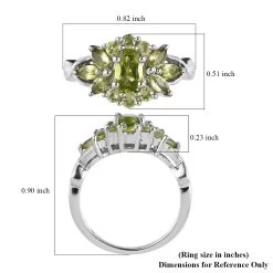 Arizona Peridot Ring In Platinum Over Sterling Silver 1.25 Ctw -Jewelry store 7387665 5