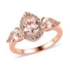 Marropino Morganite And White Zircon Halo Ring In Vermeil Rose Gold Over Sterling Silver 1.80 Ctw -Jewelry store 7388934