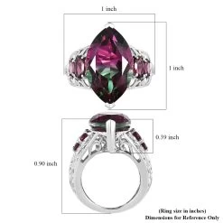 Watermelon Quartz (Triplet) And Orissa Rhodolite Garnet Ring In Platinum Over Sterling Silver 14.00 Ctw -Jewelry store 7389034 5