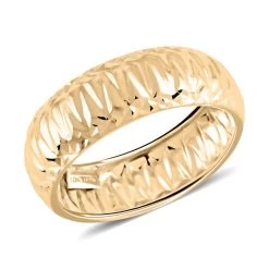 Martellato Italian 10K Yellow Gold Diamond-Cut Band Ring 1.28 Grams