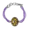 Tasmanian Stichtite And Multi Gemstone Bracelet In Vermeil YG And Platinum Over Sterling Silver (7.25 In) 31.00 Ctw -Jewelry store 7390393