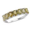Yellow Sapphire 7 Stone Ring In Platinum Over Sterling Silver 1.60 Ctw -Jewelry store 7399556