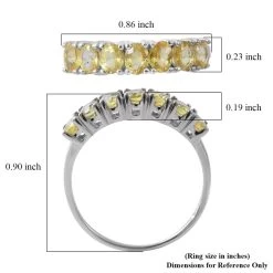 Yellow Sapphire 7 Stone Ring In Platinum Over Sterling Silver 1.60 Ctw 11 Yellow Sapphire 7 Stone Ring In Platinum Over Sterling Silver 1.60 Ctw -Jewelry store 7399556 4