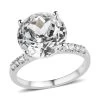 White Topaz Ring In Platinum Over Sterling Silver 9.75 Ctw -Jewelry store 7416070