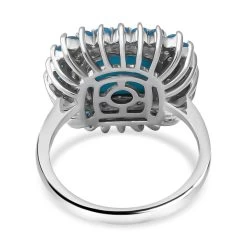 Sleeping Beauty Turquoise And Multi Gemstone Cocktail Ring In Platinum Over Sterling Silver 6.25 Ctw -Jewelry store 7416501 3