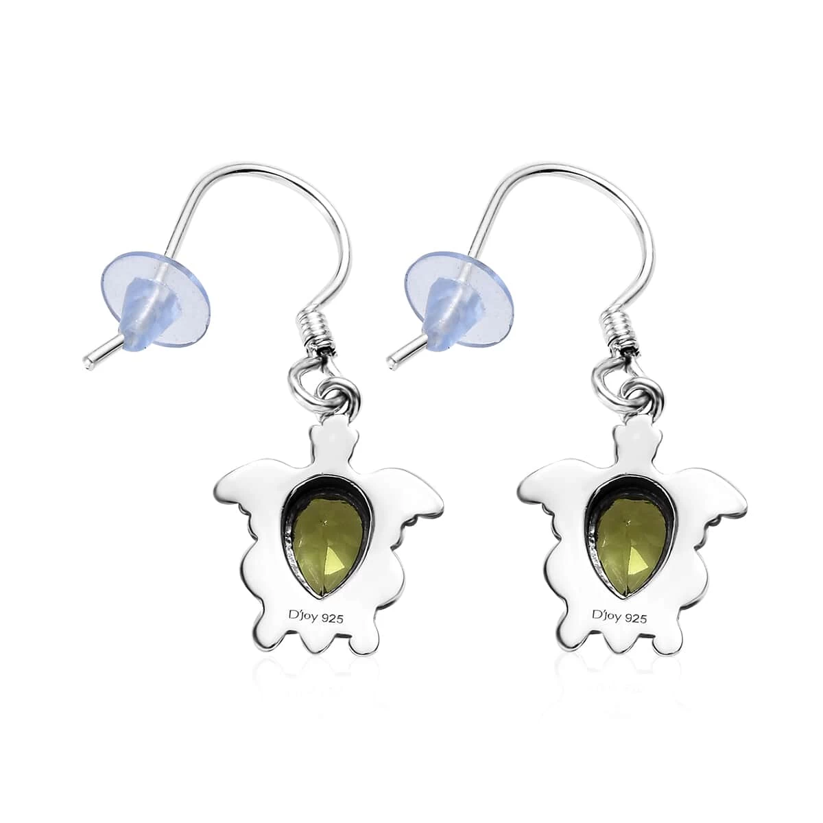 Artisan Crafted Arizona Peridot Turtle Earrings In Sterling Silver 1.50 Ctw 6 Artisan Crafted Arizona Peridot Turtle Earrings In Sterling Silver 1.50 Ctw - Image 4