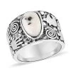 Artisan Crafted White Buffalo Solitaire Ring In Sterling Silver 3.35 Ctw -Jewelry store 7425844