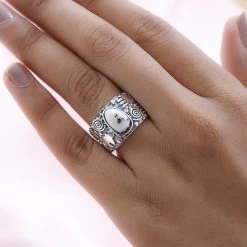 Artisan Crafted White Buffalo Solitaire Ring In Sterling Silver 3.35 Ctw -Jewelry store 7425844 2