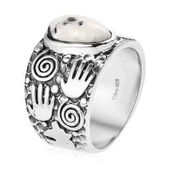 Artisan Crafted White Buffalo Solitaire Ring In Sterling Silver 3.35 Ctw -Jewelry store 7425844 3